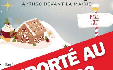 ANNONCE IMPORTANTE ÉVÈNEMENT  – REPORT DE L'ILLUMINATION DU SAPIN DE NOËL AU VENDREDI 08.12.23 