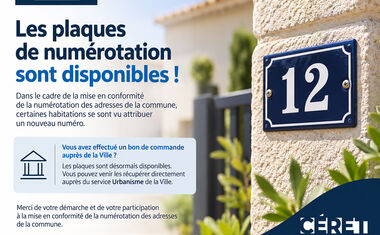 Les plaques de numérotation sont disponibles  